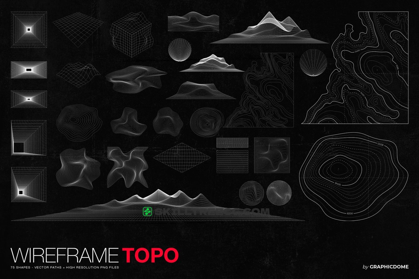 图片[5]-Wireframe Topo Elements Vectors（371299）-技能树